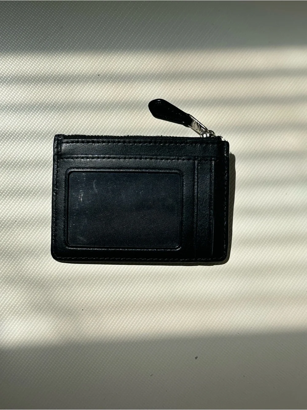 Coach Black Signature Zip Card Pouch